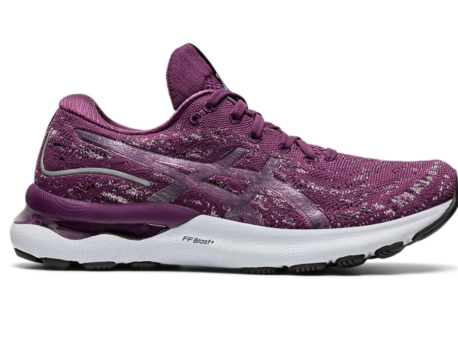 ASICS Women's GEL-NIMBUS 24 Running Shoes - Deep Plum/Rose Quartz, Cushioned Support for Comfort