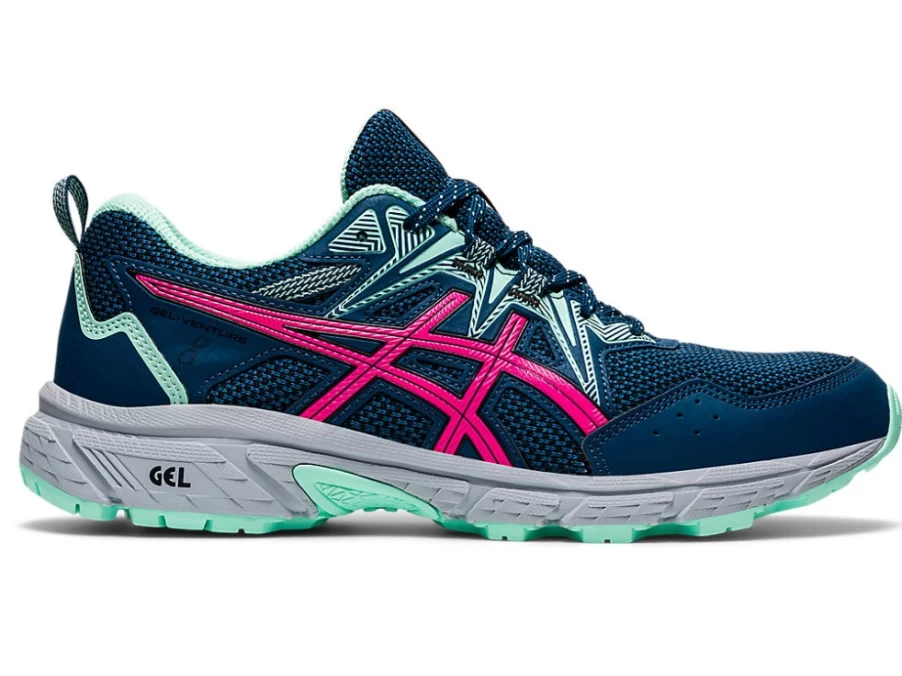 ASICS Women's GEL-VENTURE 8 Running Shoes - Mako Blue/Pink Glo - Trail Sneakers for Women