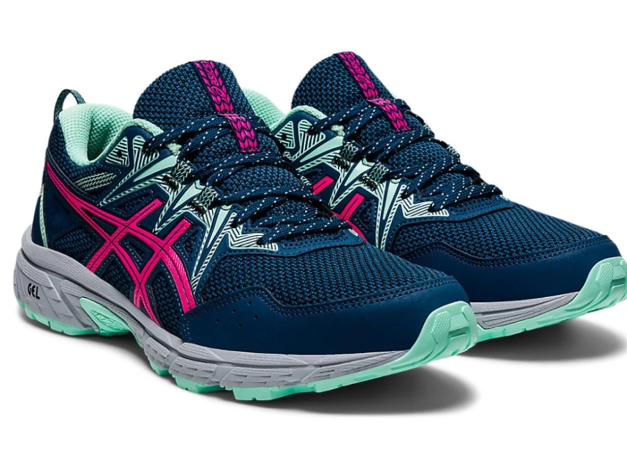 ASICS Women's GEL-VENTURE 8 Running Shoes - Mako Blue/Pink Glo - Trail Sneakers for Women
