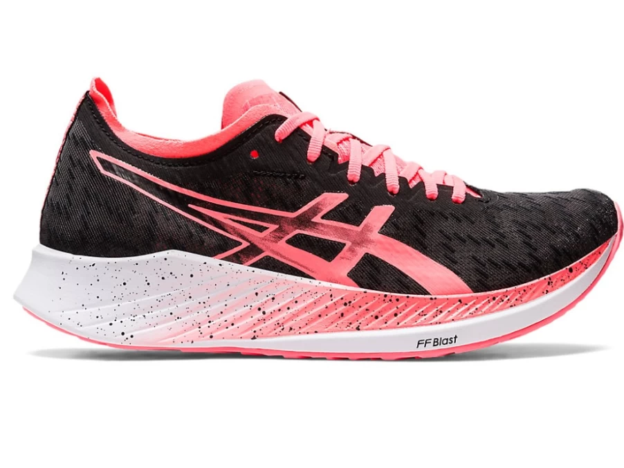 ASICS WOMEN'S MAGIC SPEED RUNNING SHOES - BLACK/BLAZING CORAL - LIGHTWEIGHT PERFORMANCE TRAINERS
