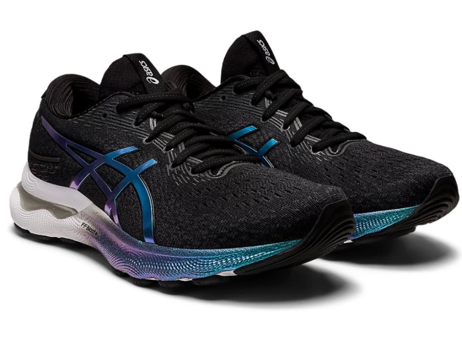 ASICS Women's GEL-NIMBUS 24 PLATINUM Running Shoes - Black/Black