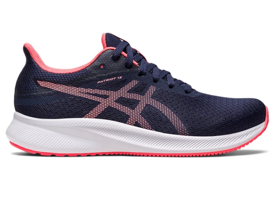 ASICS Women's PATRIOT 13 Running Shoes in Midnight/Blazing Coral