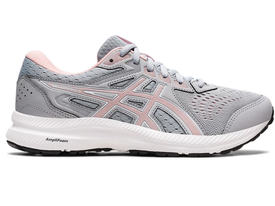 ASICS Women's GEL-CONTEND 8 WIDE Running Shoes in Piedmont Grey/Frosted Rose