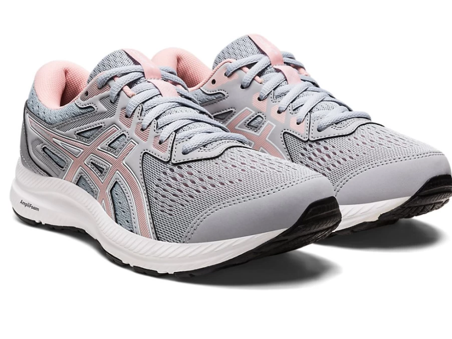 ASICS Women's GEL-CONTEND 8 WIDE Running Shoes in Piedmont Grey/Frosted Rose