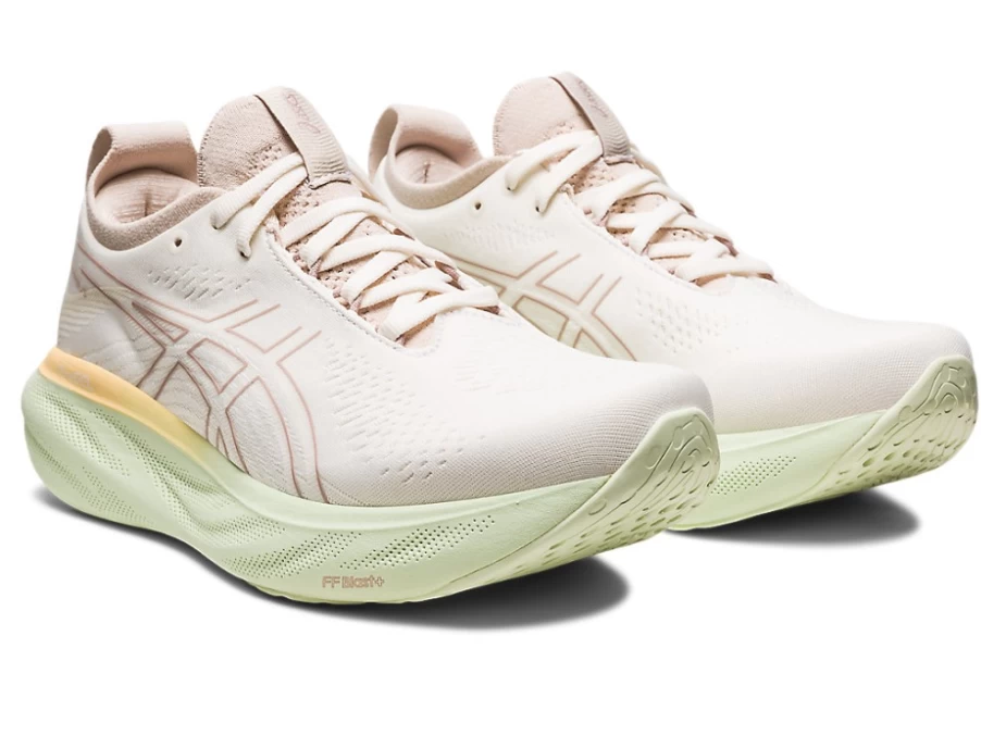 ASICS Women's GEL-NIMBUS 25 Running Shoes in Cream/Fawn - Premium Cushioned Sneakers