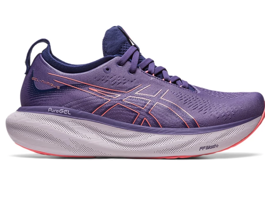 ASICS Women's GEL-NIMBUS 25 Running Shoes in Dusty Purple/Papaya