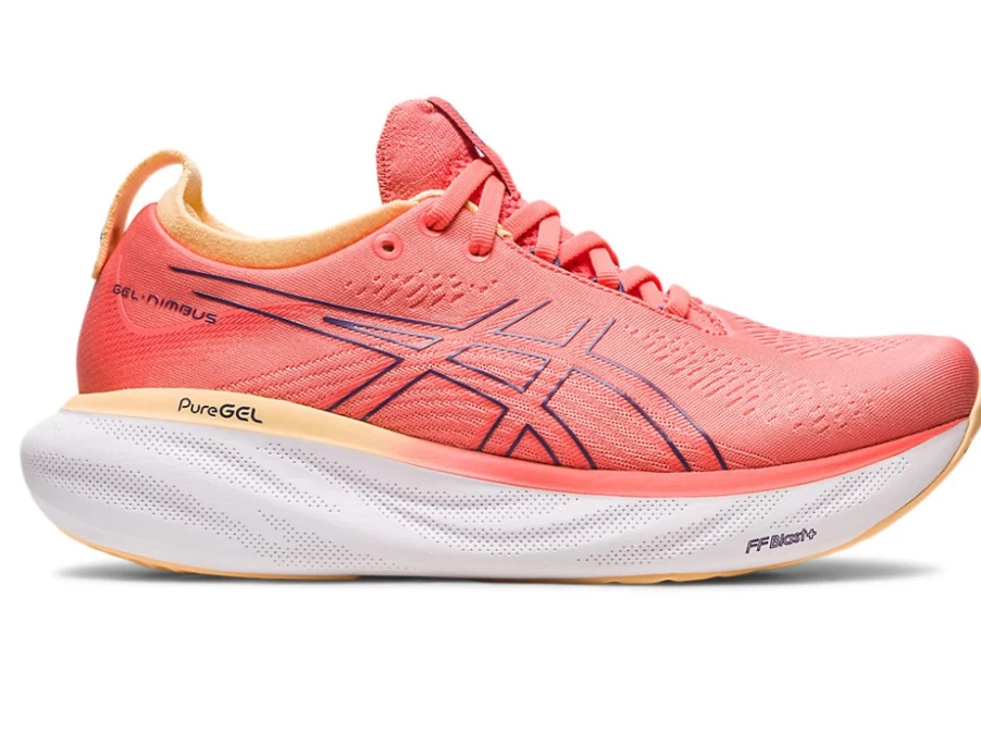 ASICS Women's GEL-NIMBUS 25 Running Shoes in Papaya/Dusty Purple