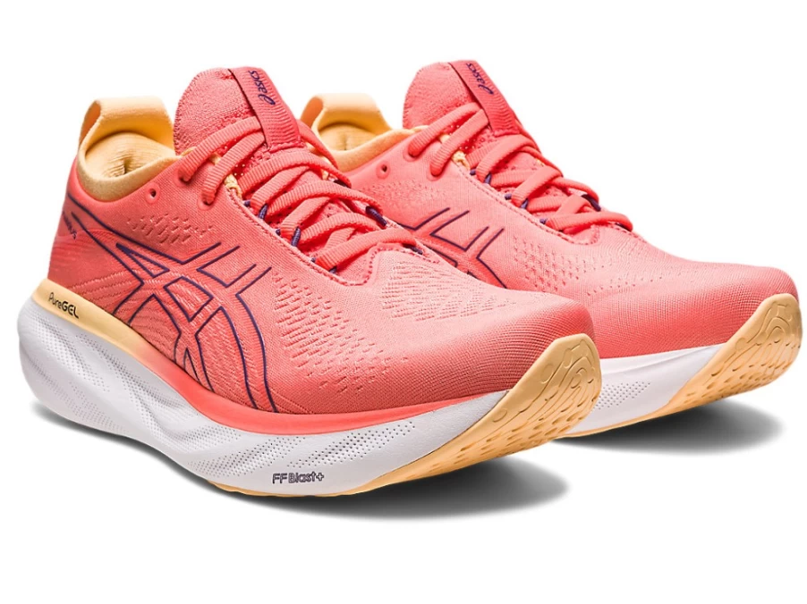 ASICS Women's GEL-NIMBUS 25 Running Shoes in Papaya/Dusty Purple