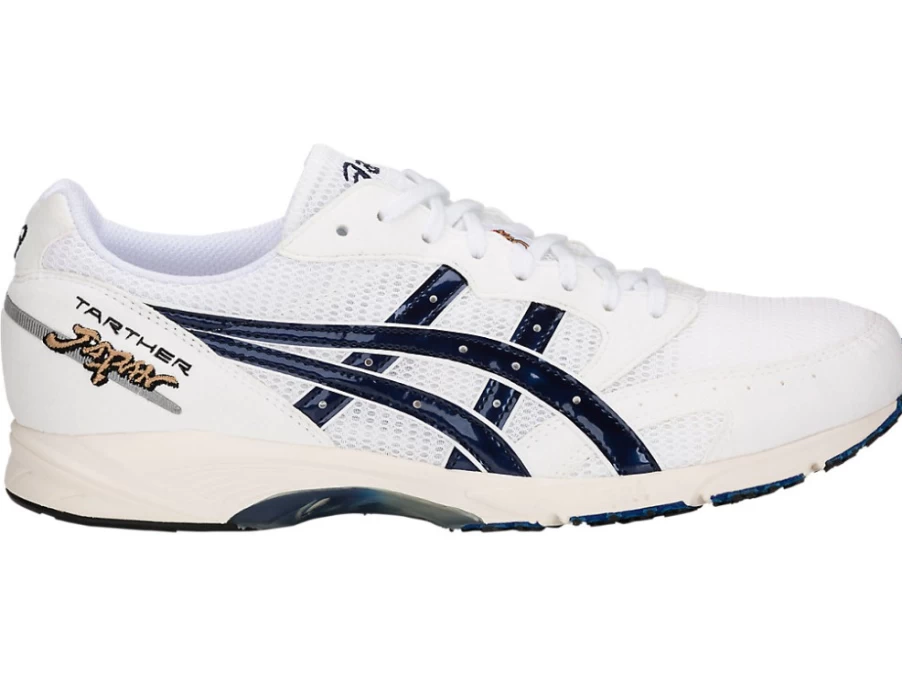 ASICS TARTHER JAPAN Unisex Running Shoes - White/Blue Print | Lightweight & Breathable