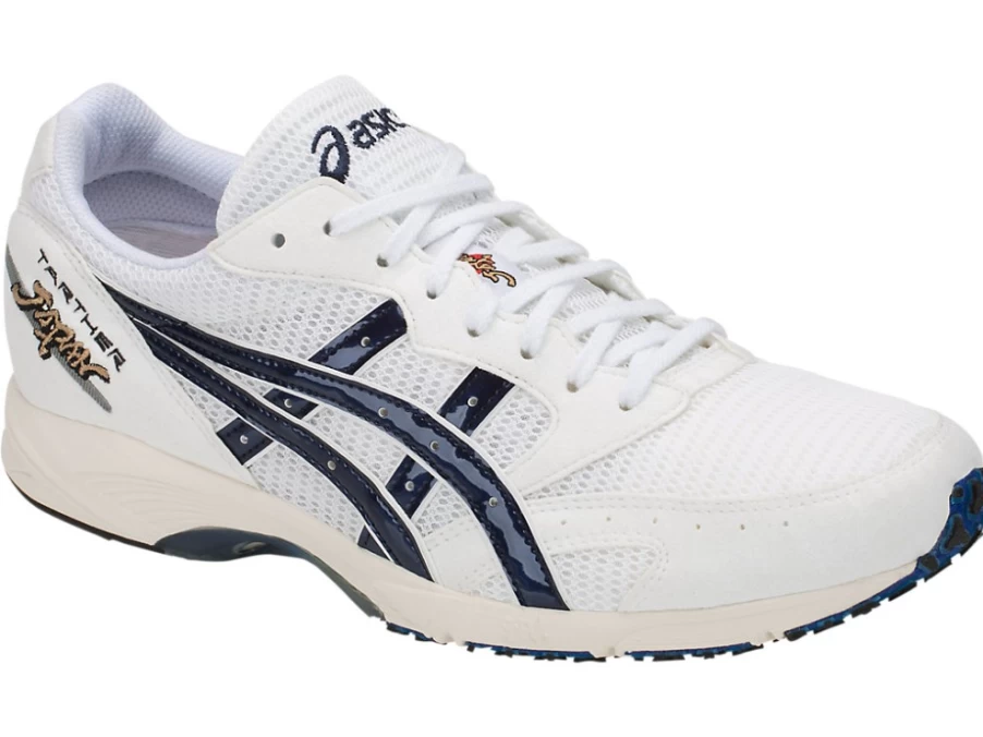ASICS TARTHER JAPAN Unisex Running Shoes - White/Blue Print | Lightweight & Breathable