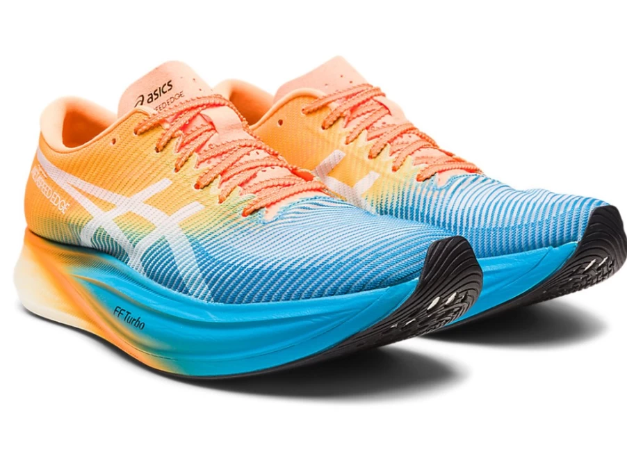 ASICS METASPEED EDGE+ Running Shoes - Unisex Island Blue/Orange Pop - Lightweight Performance Racing Sneakers