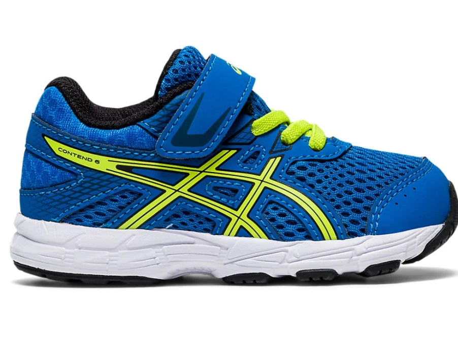 ASICS Contend 6 Toddler Shoes for Kids - Directoire Blue & Lime Zest Sneakers