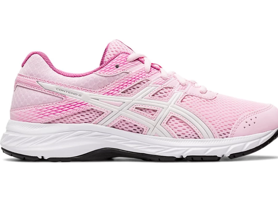 ASICS Kids' Contend 6 Grade School Running Shoes - Cotton Candy/White