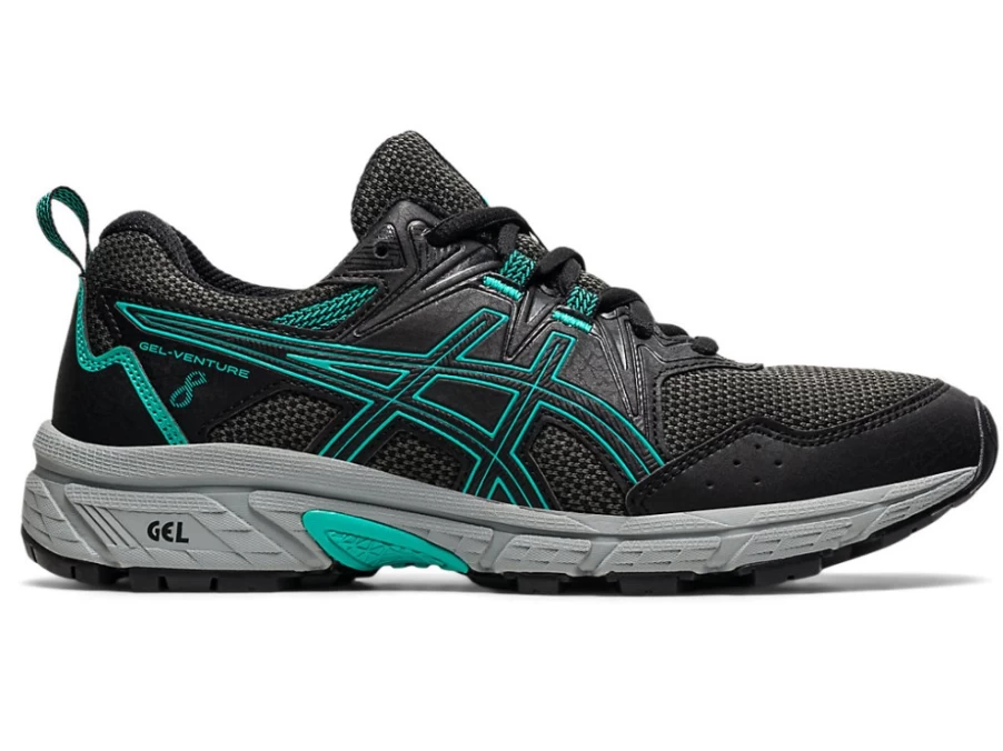 ASICS Kids GEL-Venture 8 Running Shoes - Black/Baltic Jewel - Grade School Trail Sneakers