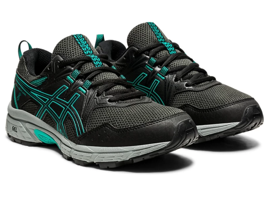 ASICS Kids GEL-Venture 8 Running Shoes - Black/Baltic Jewel - Grade School Trail Sneakers
