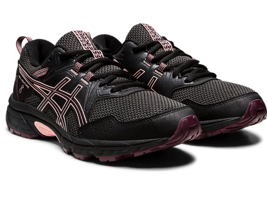 ASICS GEL-Venture 8 Kids' Running Shoes - Black/Deep Mars - Trail Sneakers for School & Outdoor Activities