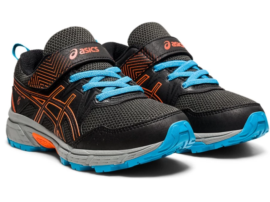 ASICS Kids PRE VENTURE 8 Preschool Shoes - Black/Marigold Orange Running Sneakers for Toddlers