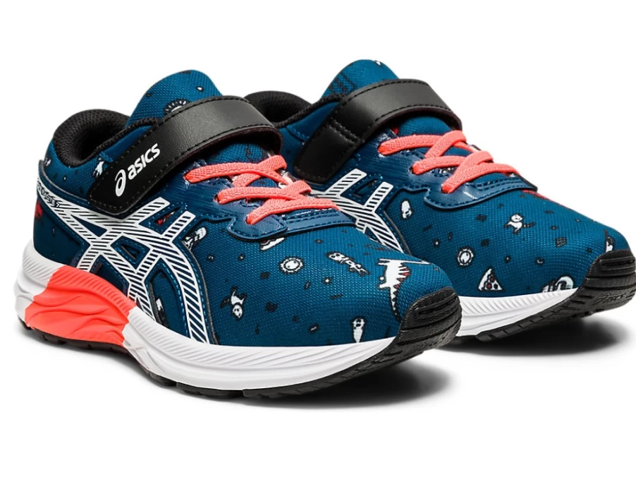 ASICS Kids PRE EXCITE 7 Preschool Running Shoes - Mako Blue/White
