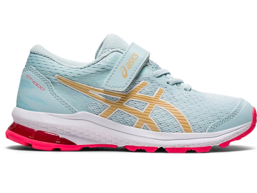 ASICS GT-1000 10 Preschool Running Shoes for Kids - Aqua Angel/Champagne