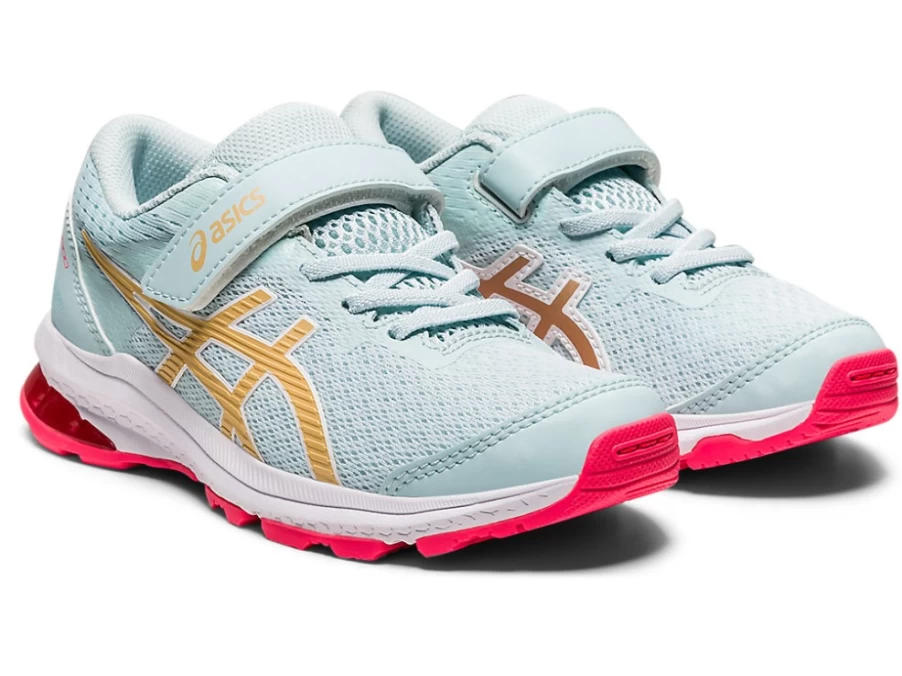 ASICS GT-1000 10 Preschool Running Shoes for Kids - Aqua Angel/Champagne