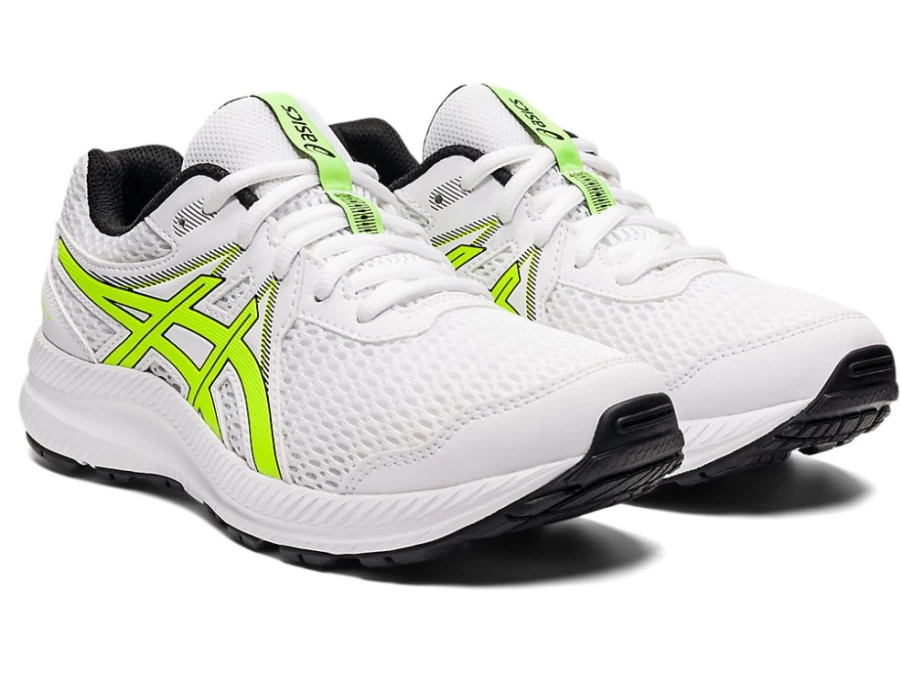 ASICS Contend 7 Kids' Grade School Running Shoes - White/Hazard Green