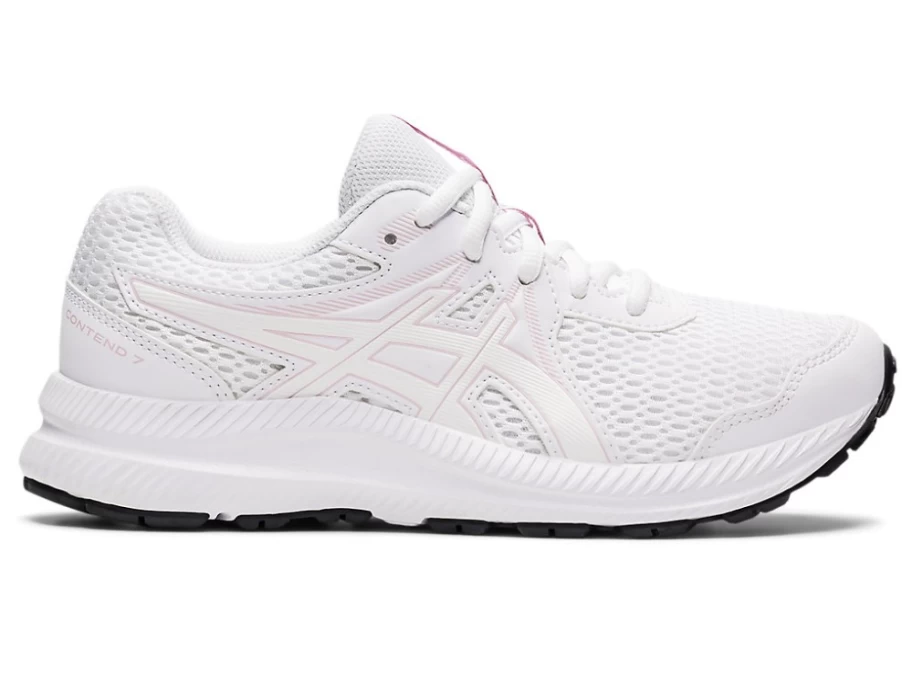 ASICS Contend 7 Kids' Running Shoes - White/Barely Rose | Grade School Sneakers