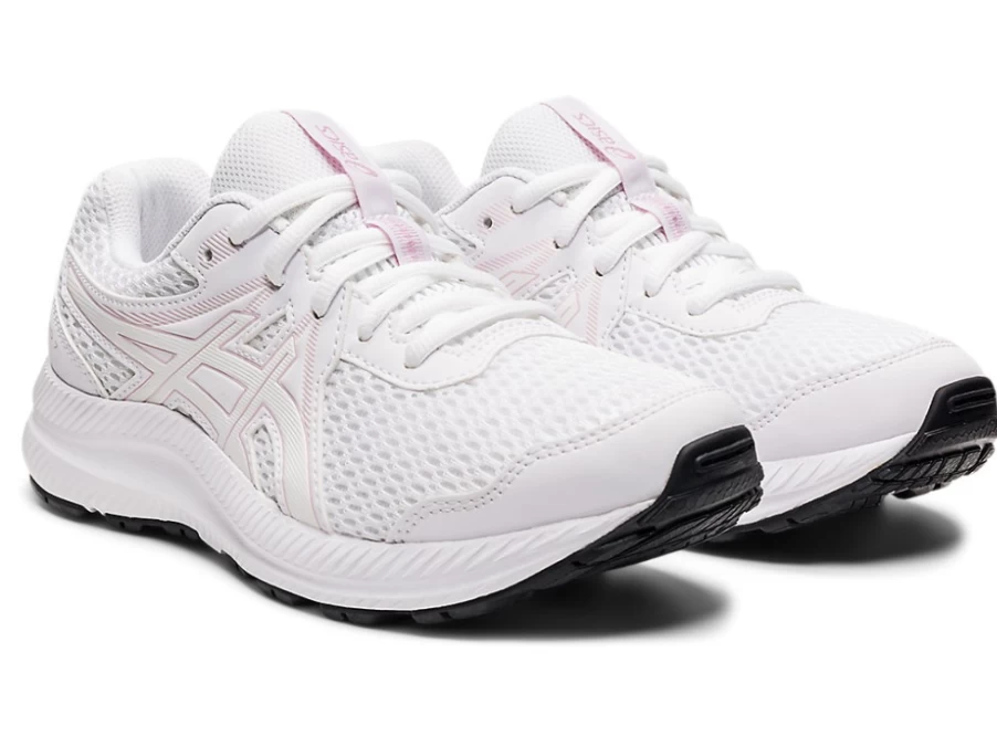 ASICS Contend 7 Kids' Running Shoes - White/Barely Rose | Grade School Sneakers