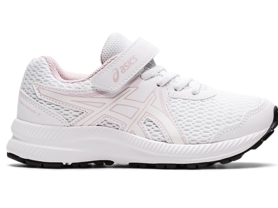 ASICS Contend 7 Pre-School Kids Running Shoes - White/Barely Rose