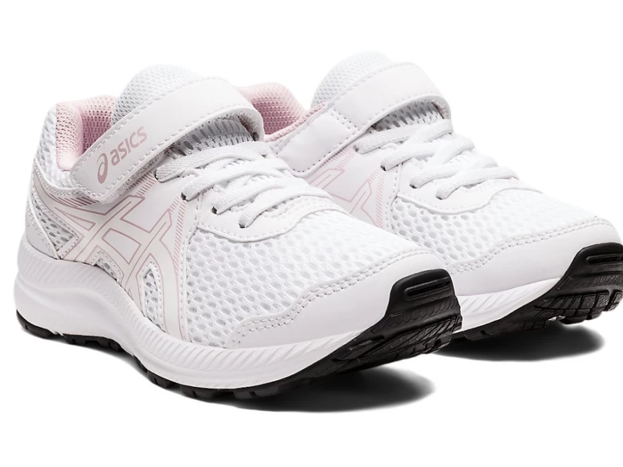 ASICS Contend 7 Pre-School Kids Running Shoes - White/Barely Rose
