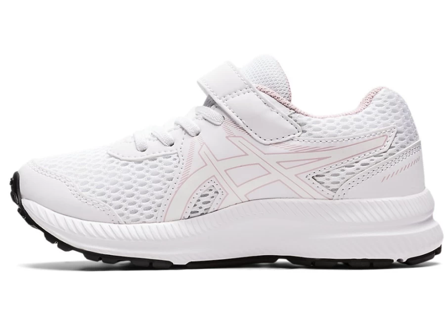 ASICS Contend 7 Pre-School Kids Running Shoes - White/Barely Rose