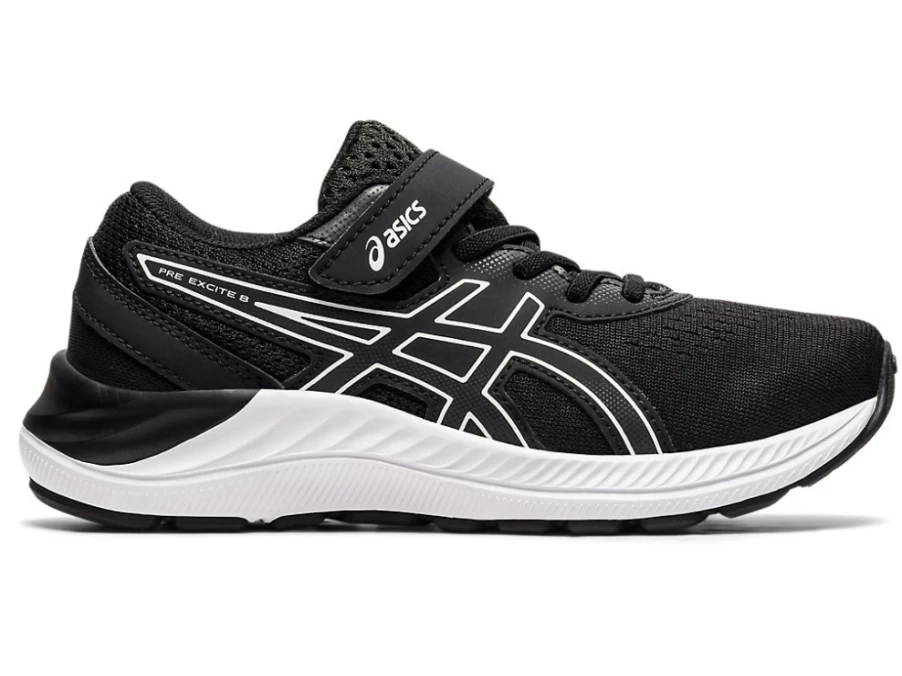 ASICS Kids PRE EXCITE 8 Preschool Running Shoes - Black/White