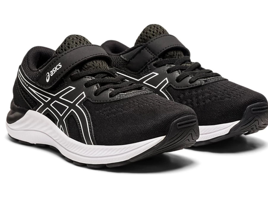 ASICS Kids PRE EXCITE 8 Preschool Running Shoes - Black/White
