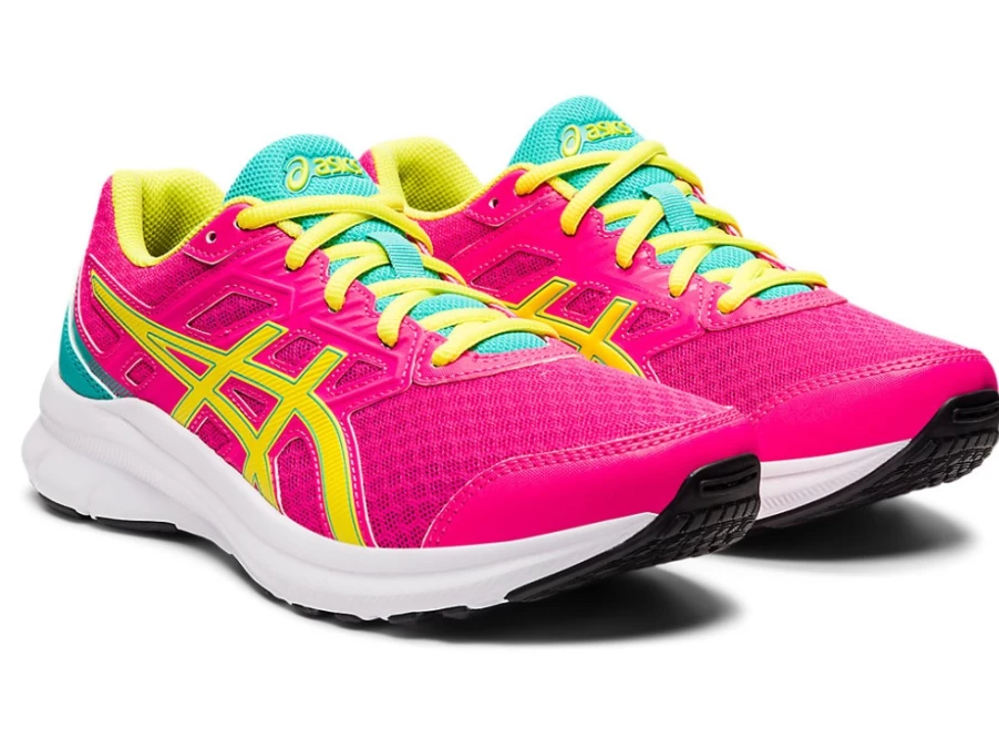 ASICS JOLT 3 Kids' Running Shoes - Pink Glo/Sour Yuzu - Grade School Sneakers