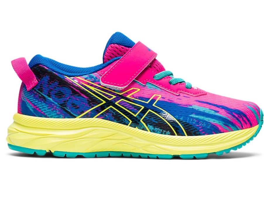 ASICS Kids PRE NOOSA TRI 13 Preschool Running Shoes - Pink Glo/Sour Yuzu