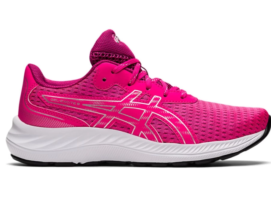 ASICS GEL-EXCITE 9 Kids' Running Shoes - Pink Glo/Pure Silver, Grade School Sneakers for Boys & Girls