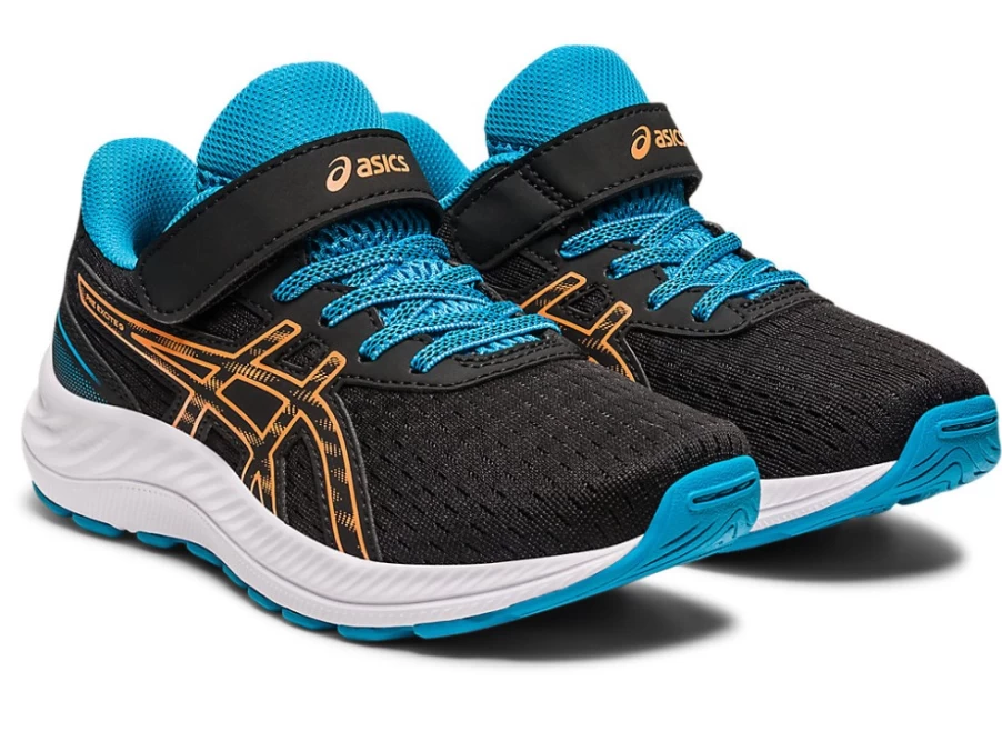 ASICS Kids PRE EXCITE 9 Preschool Running Shoes - Black/Sun Peach