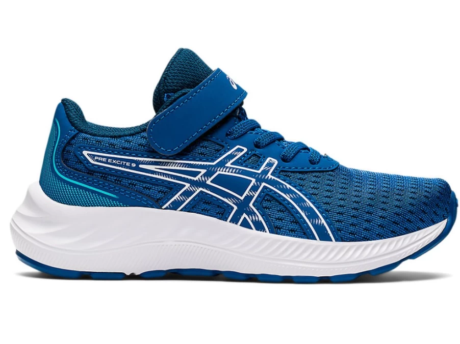 ASICS Kids PRE EXCITE 9 Preschool Running Shoes - Lake Drive/White