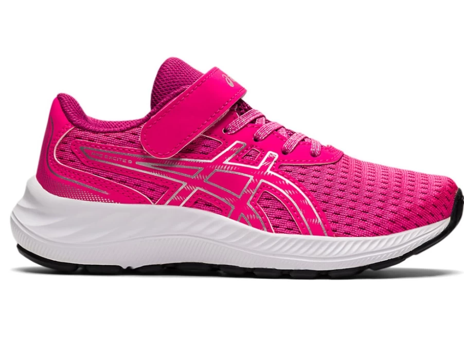 ASICS Kids PRE EXCITE 9 Preschool Running Shoes - Pink Glo/Pure Silver