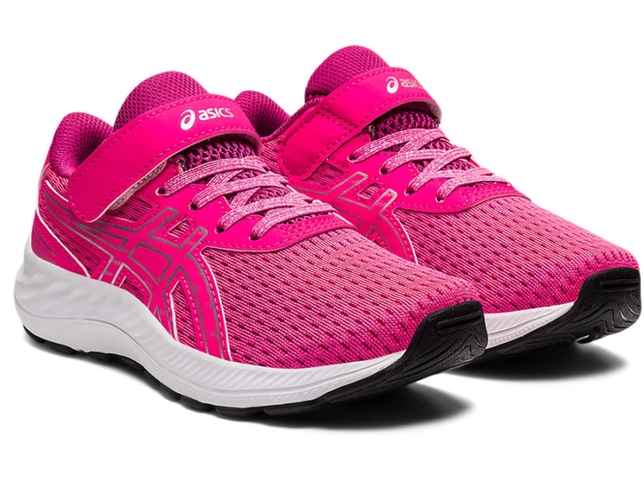 ASICS Kids PRE EXCITE 9 Preschool Running Shoes - Pink Glo/Pure Silver