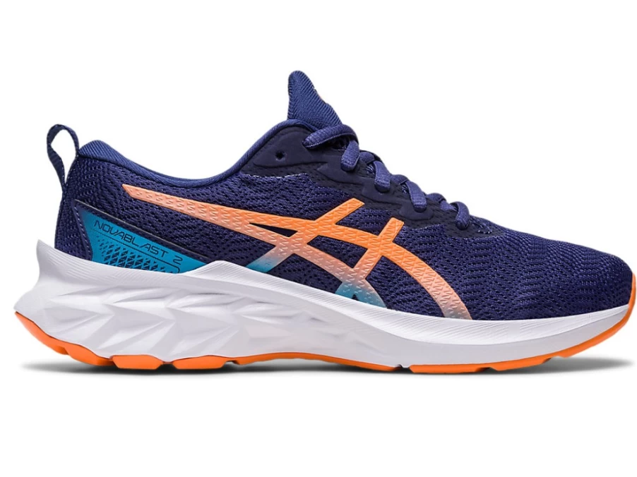 ASICS NOVABLAST 2 Kids' Running Shoes - Indigo Blue/Sun Peach - Grade School Sneakers