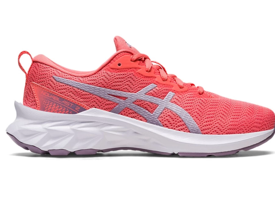 ASICS NOVABLAST 2 Kids' Running Shoes - Papaya/Dusk Violet, Grade School Sneakers