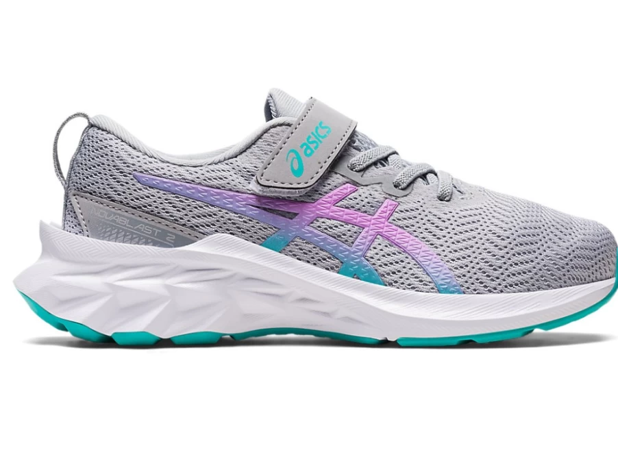 ASICS NOVABLAST 2 Kids' Running Shoes - Piedmont Grey/Lavender Glow - Pre-School