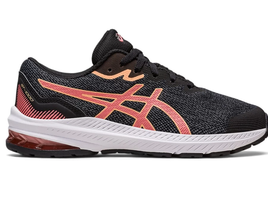 ASICS GT-1000 Kids' Running Shoes - Black/Papaya - Grade School Athletic Sneakers