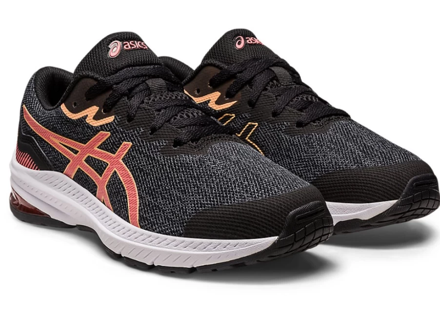 ASICS GT-1000 Kids' Running Shoes - Black/Papaya - Grade School Athletic Sneakers