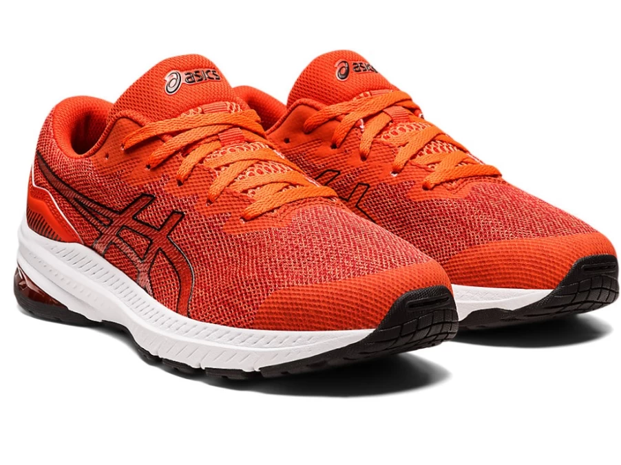 ASICS GT-1000 11 Kids' Running Shoes - Cherry Tomato/Black - Grade School Athletic Sneakers