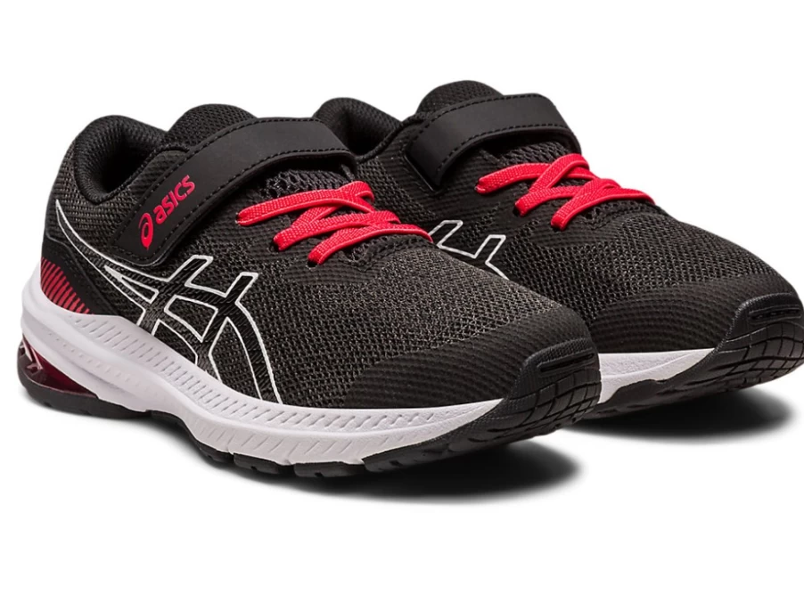 ASICS GT-1000 11 Kids' Running Shoes - Black/Electric Red - Pre-School Athletic Sneakers