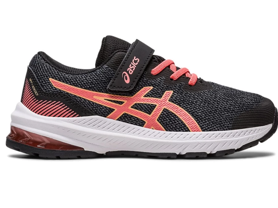 ASICS GT-1000 11 Kids' Running Shoes - Black/Papaya for Preschoolers