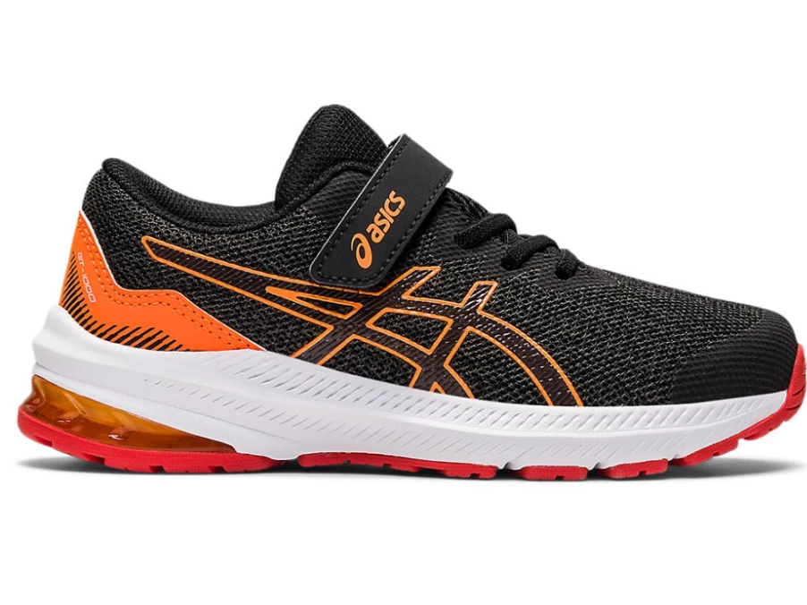 ASICS GT-1000 11 Kids' Running Shoes - Graphite Grey/Fiery Red - Pre-School Athletic Sneakers
