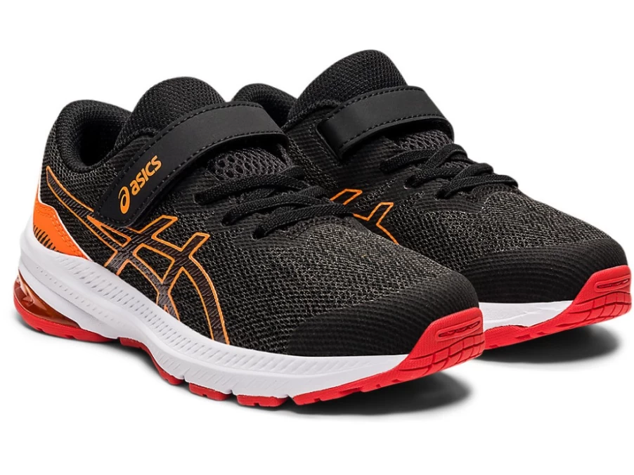 ASICS GT-1000 11 Kids' Running Shoes - Graphite Grey/Fiery Red - Pre-School Athletic Sneakers