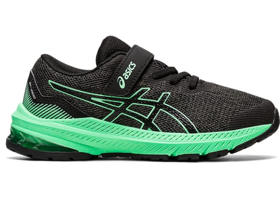 ASICS GT-1000 11 Preschool Kids' Running Shoes - Graphite Grey/New Leaf